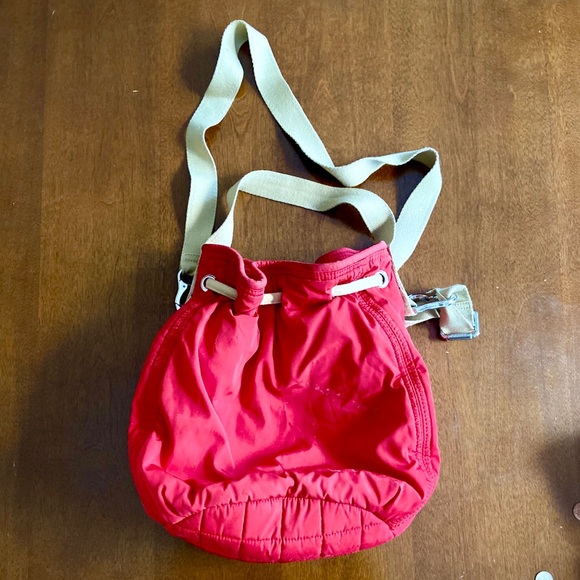 Kipling Red Drawstring Backpack Purse - Picture 3 of 4